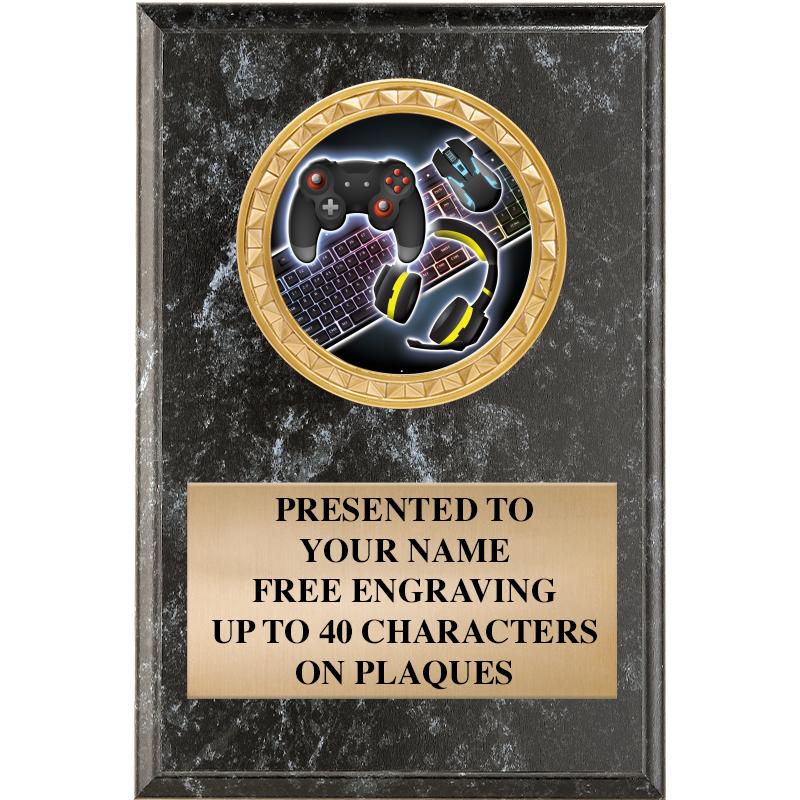 4" X 6" BLK MBL INSERT PLQ