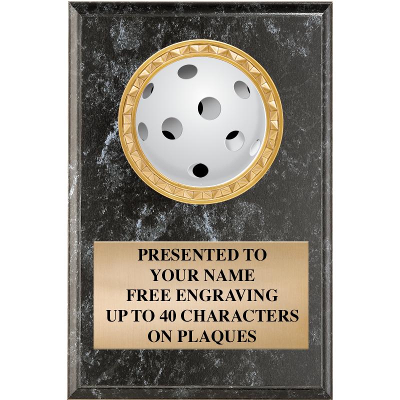 4" X 6" BLK MBL INSERT PLQ