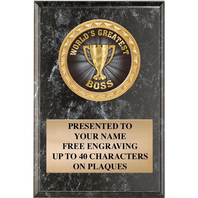 4" X 6" BLK MBL INSERT PLQ