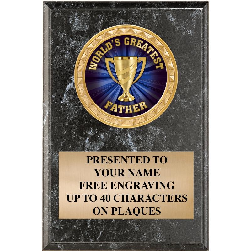 4" X 6" BLK MBL INSERT PLQ