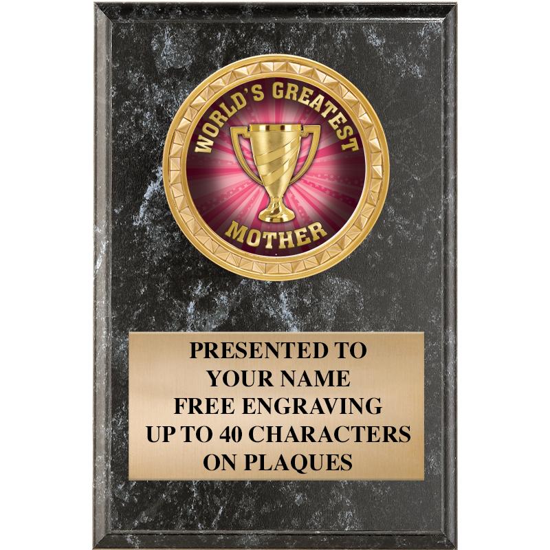 4" X 6" BLK MBL INSERT PLQ