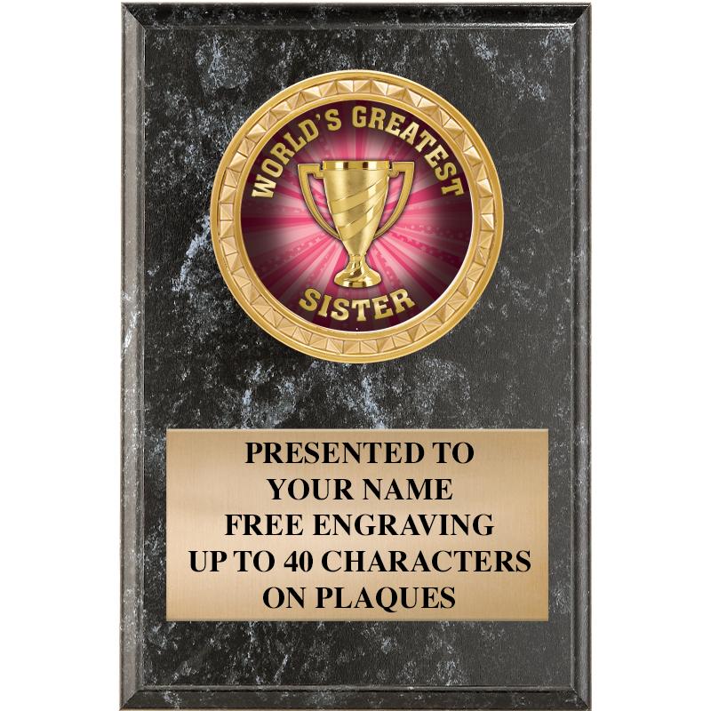 4" X 6" BLK MBL INSERT PLQ