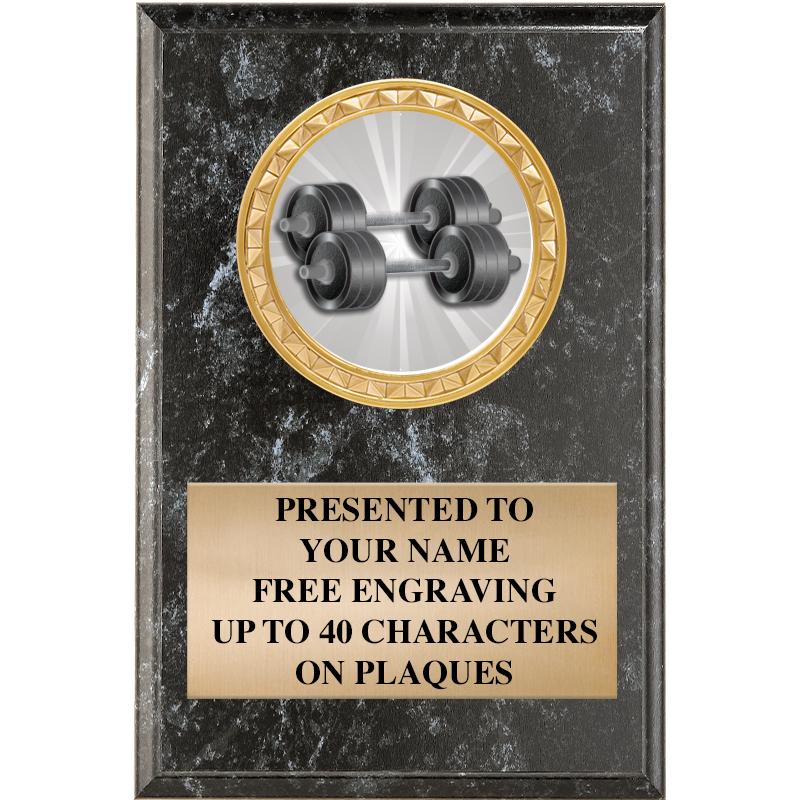 4" X 6" BLK MBL INSERT PLQ