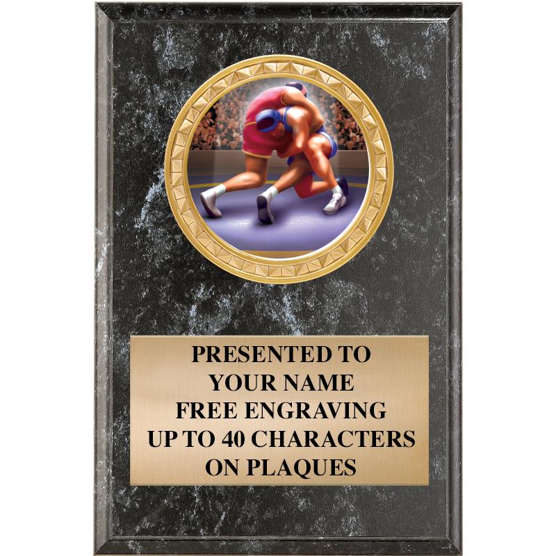 4" X 6" BLK MBL INSERT PLQ