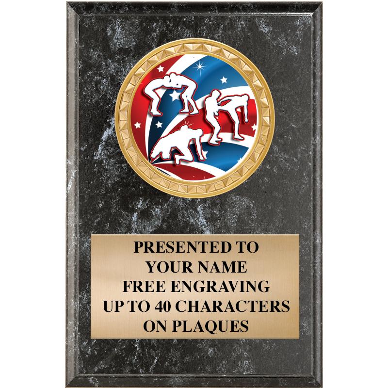 4" X 6" BLK MBL INSERT PLQ