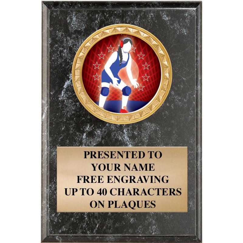 4" X 6" BLK MBL INSERT PLQ