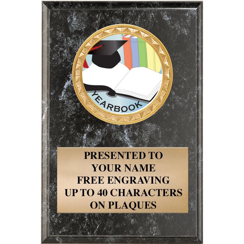 4" X 6" BLK MBL INSERT PLQ