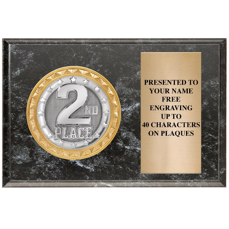 6" X 4" BLACK MBL INSERT PLQ