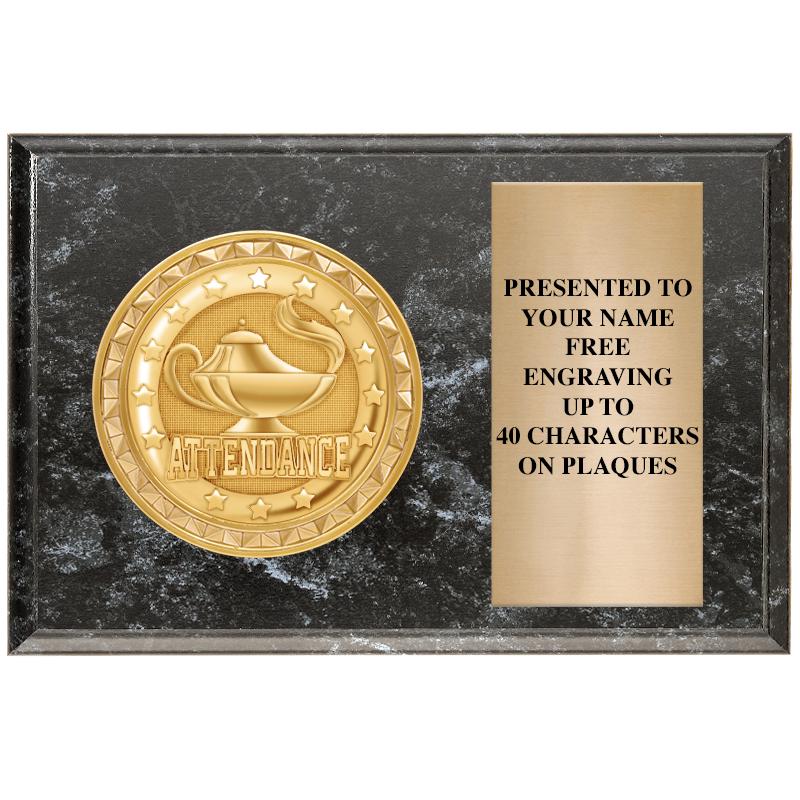 6" X 4" BLACK MBL INSERT PLQ