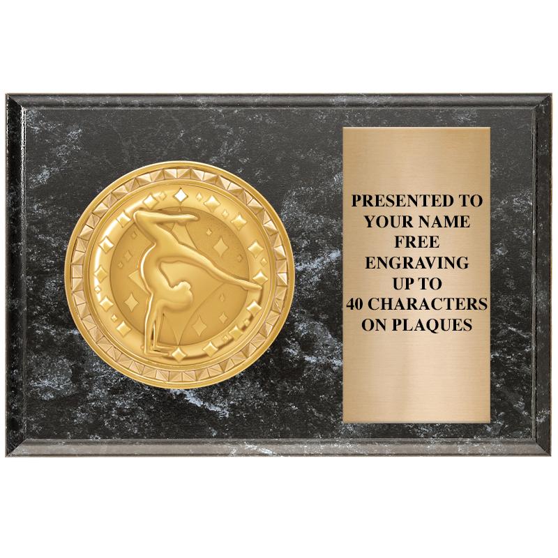 6" X 4" BLACK MBL INSERT PLQ