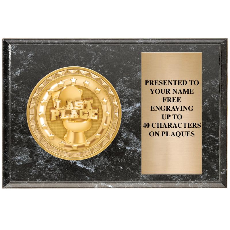 6" X 4" BLACK MBL INSERT PLQ