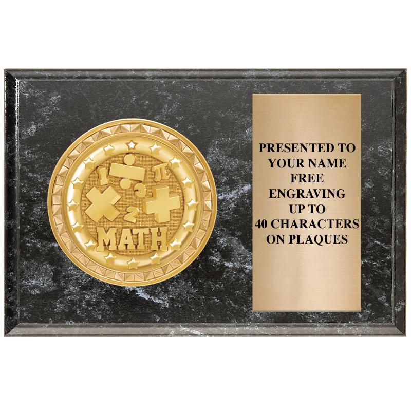 6" X 4" BLACK MBL INSERT PLQ