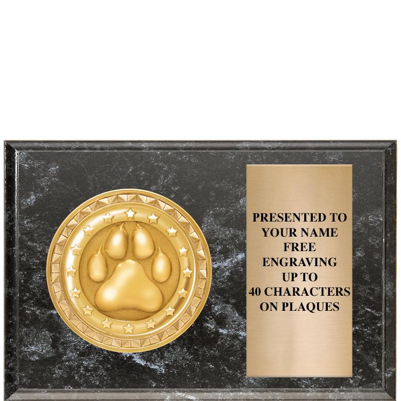 6" X 4" BLACK MBL INSERT PLQ