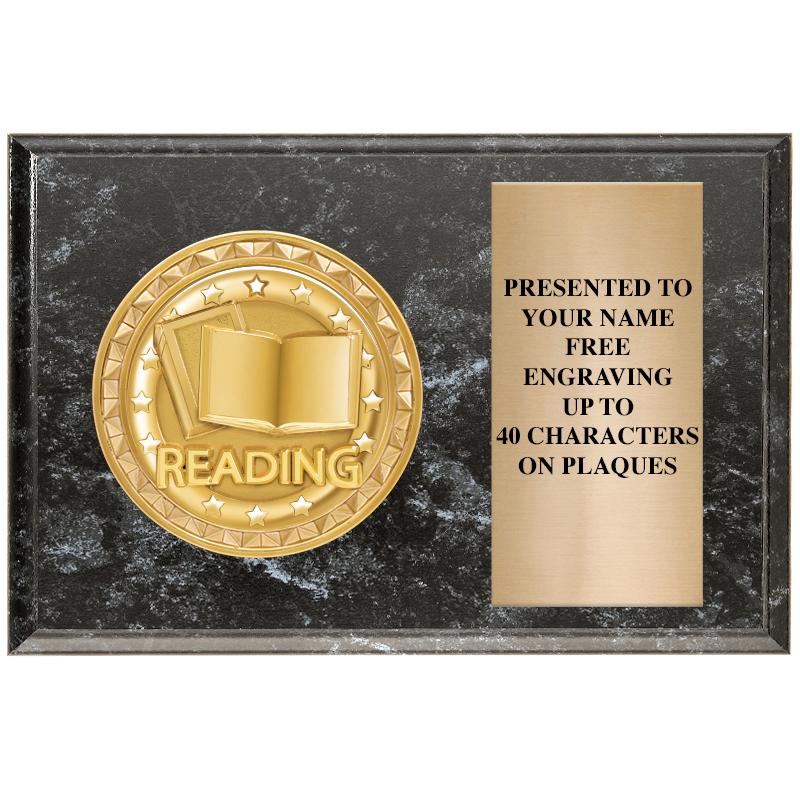 6" X 4" BLACK MBL INSERT PLQ