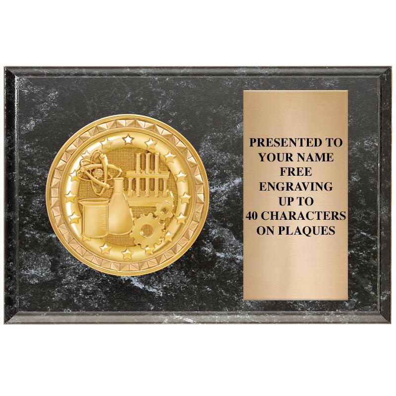 6" X 4" BLACK MBL INSERT PLQ