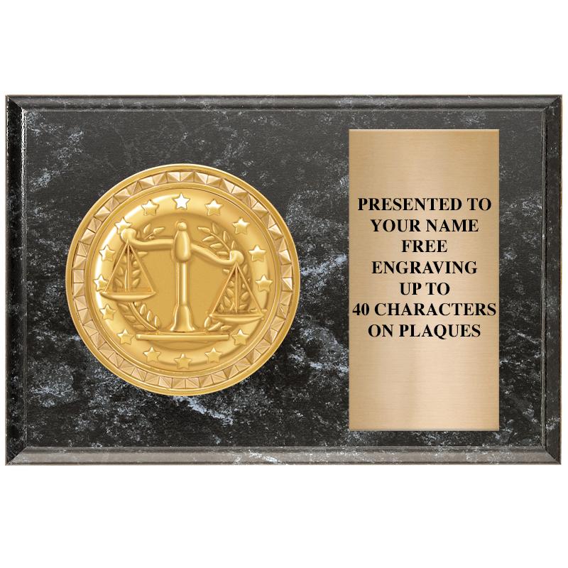 6" X 4" BLACK MBL INSERT PLQ