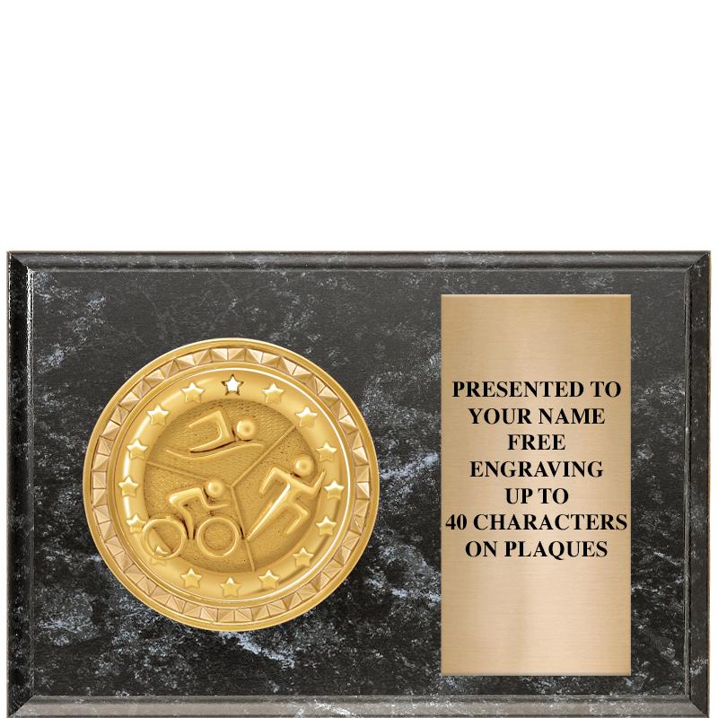 6" X 4" BLACK MBL INSERT PLQ