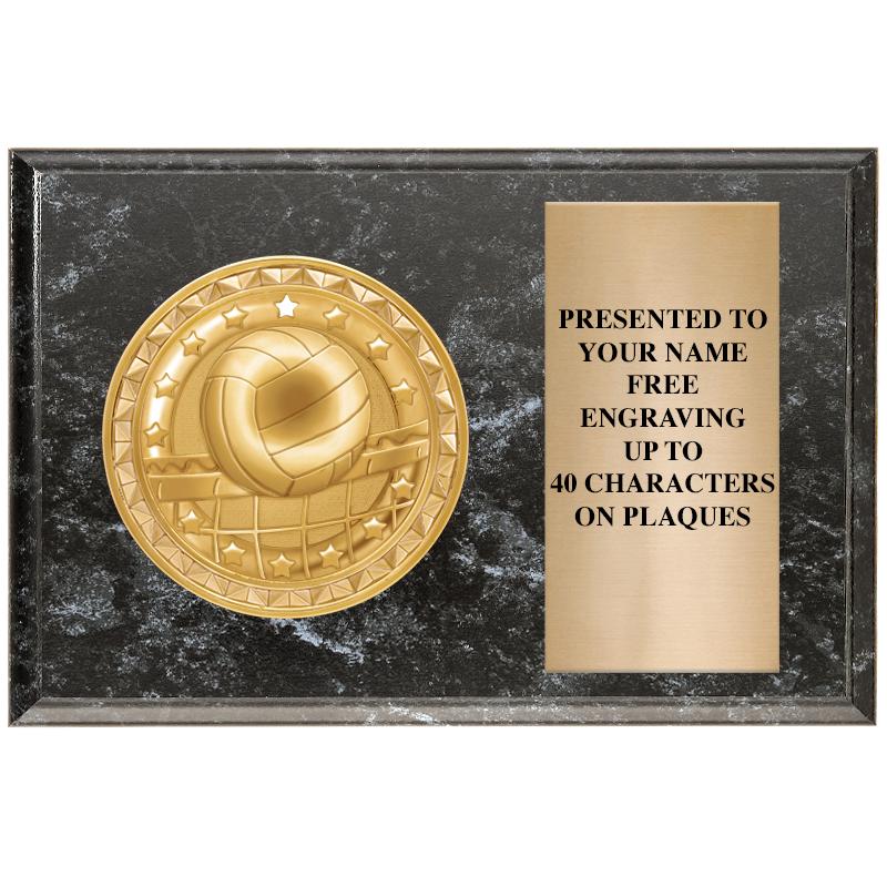 6" X 4" BLACK MBL INSERT PLQ