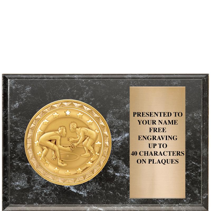 6" X 4" BLACK MBL INSERT PLQ