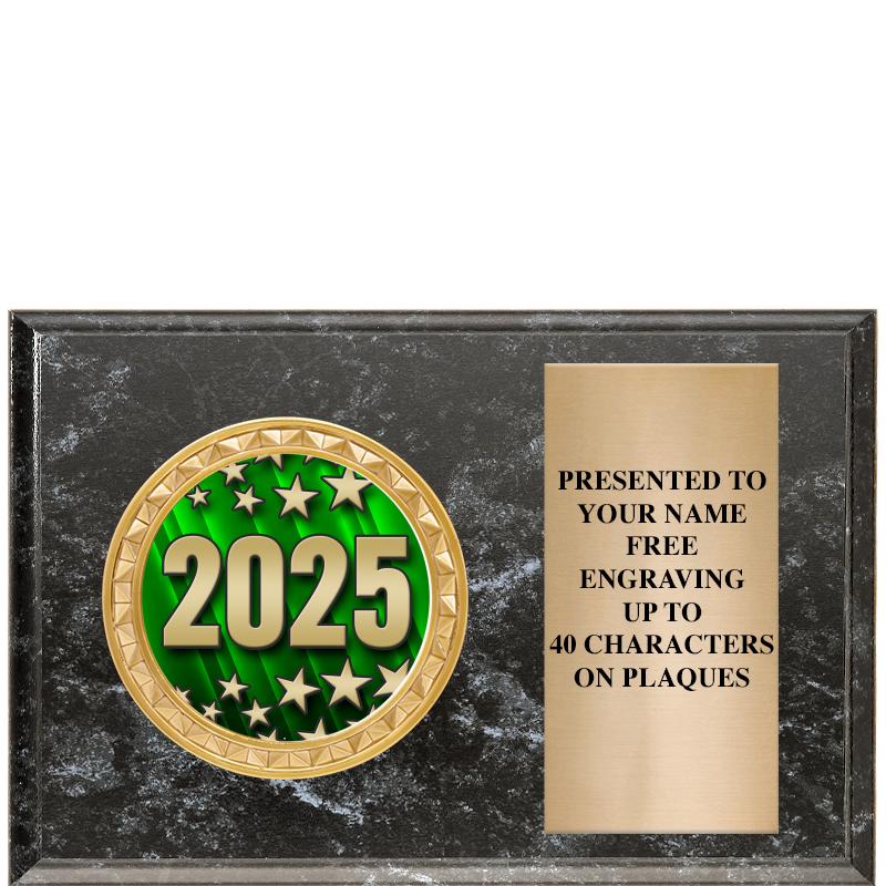 6" X 4" BLACK MBL INSERT PLQ