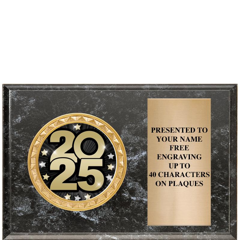 6" X 4" BLACK MBL INSERT PLQ