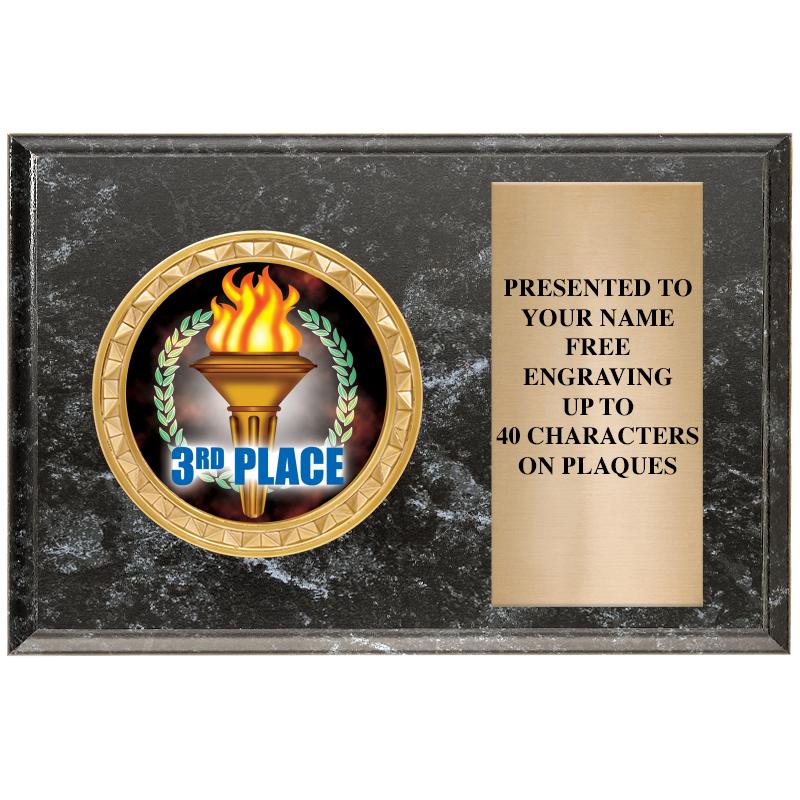 6" X 4" BLACK MBL INSERT PLQ