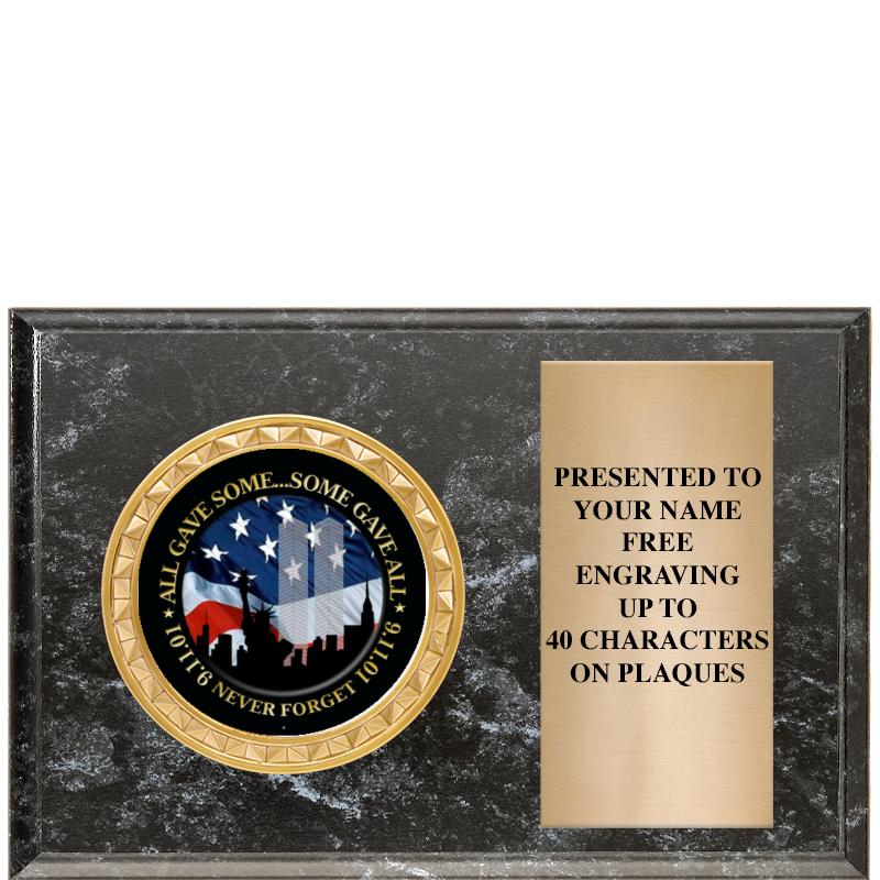 6" X 4" BLACK MBL INSERT PLQ