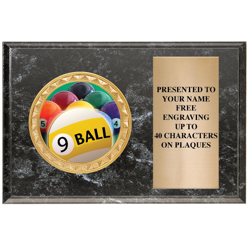 6" X 4" BLACK MBL INSERT PLQ