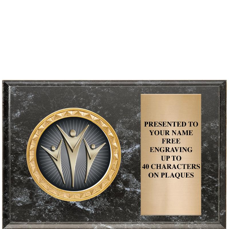 6" X 4" BLACK MBL INSERT PLQ