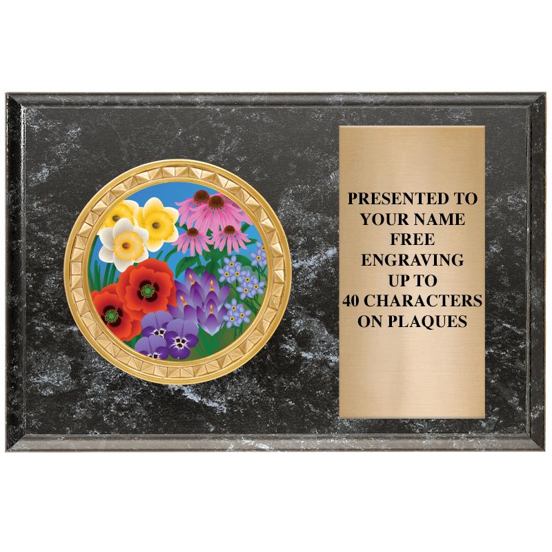 6" X 4" BLACK MBL INSERT PLQ