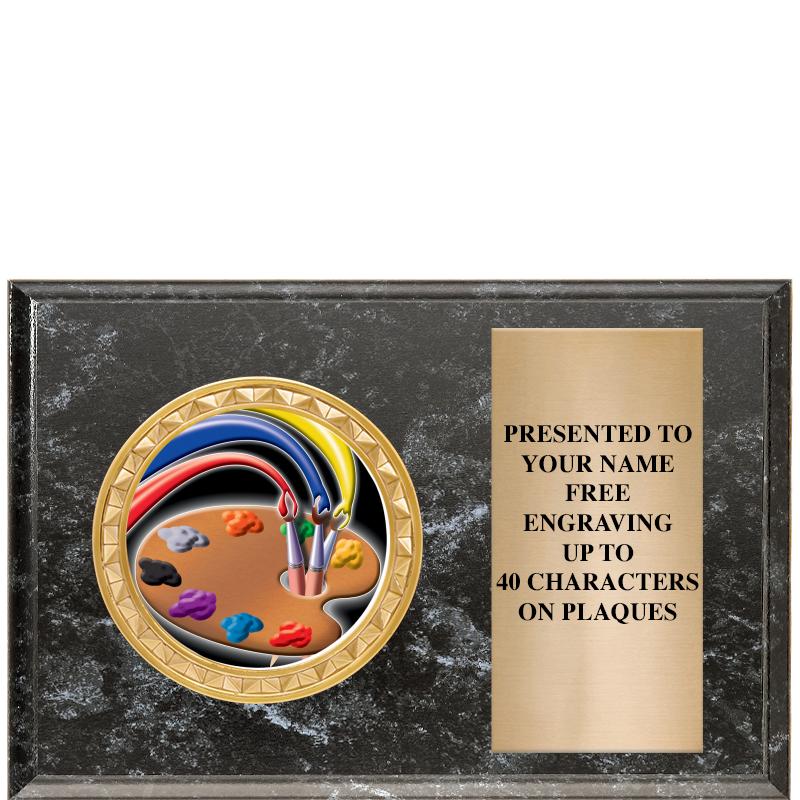 6" X 4" BLACK MBL INSERT PLQ