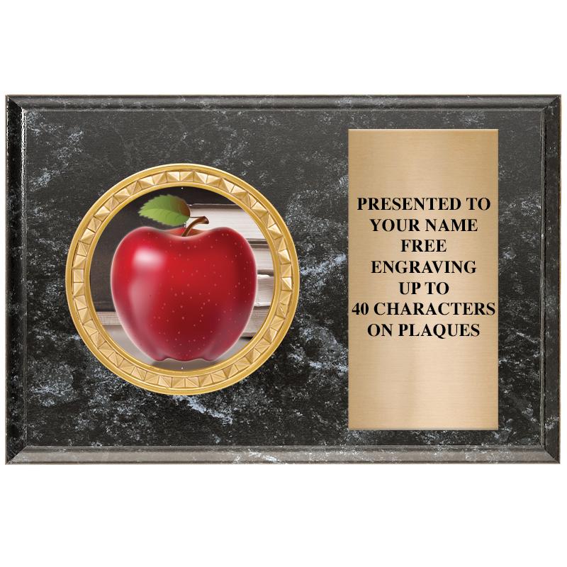 6" X 4" BLACK MBL INSERT PLQ