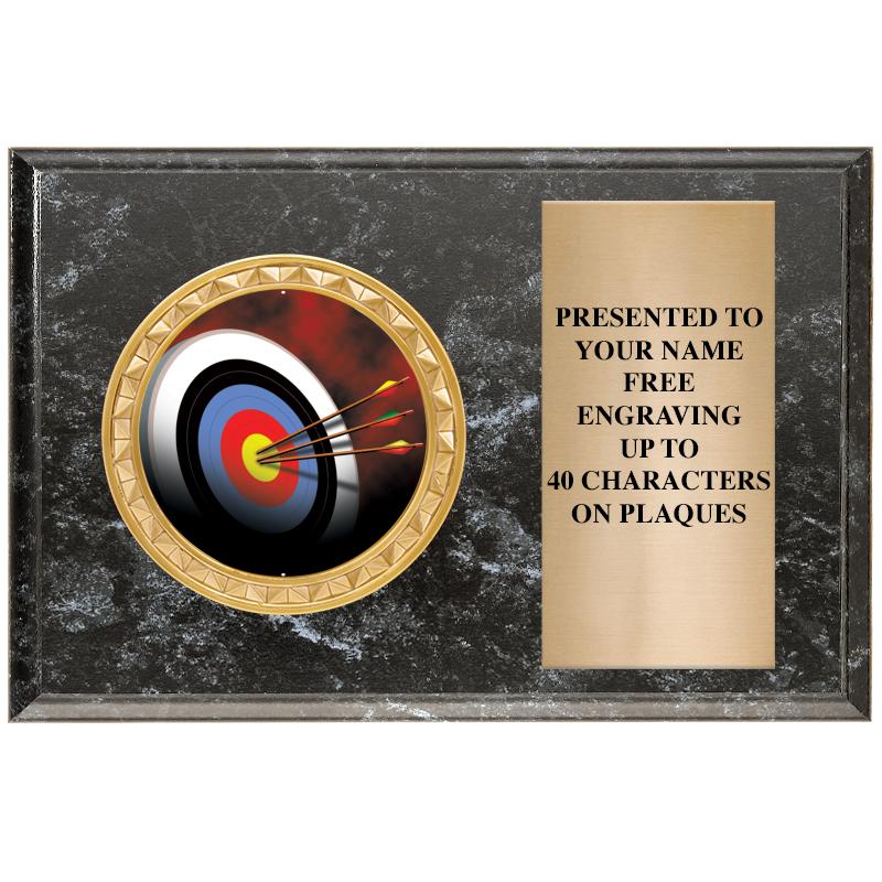 6" X 4" BLACK MBL INSERT PLQ