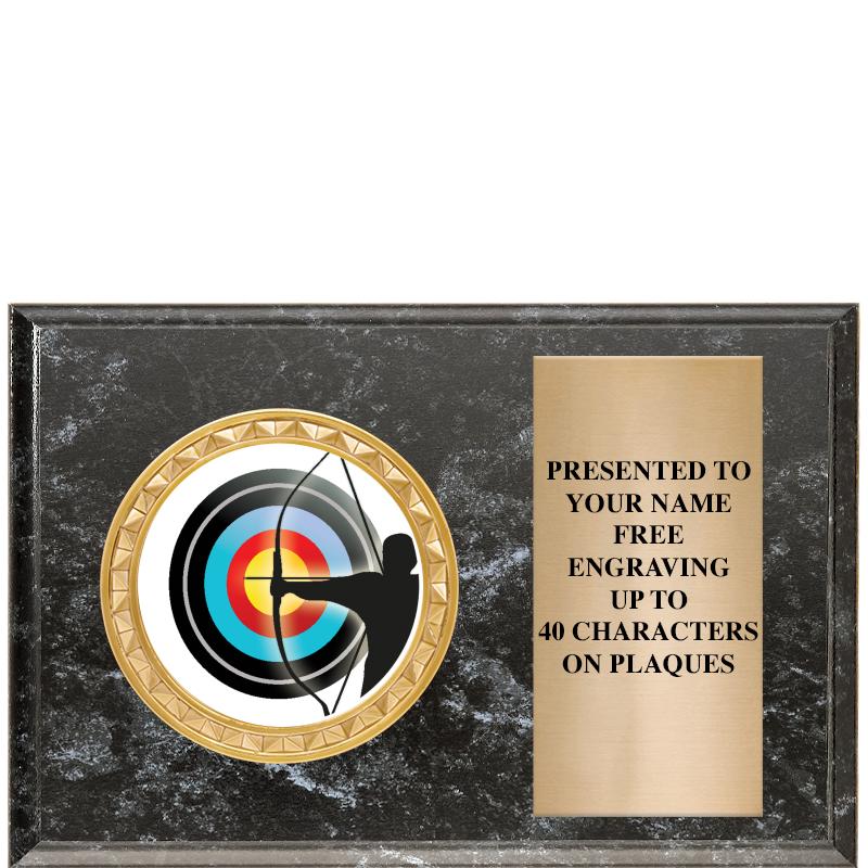 6" X 4" BLACK MBL INSERT PLQ