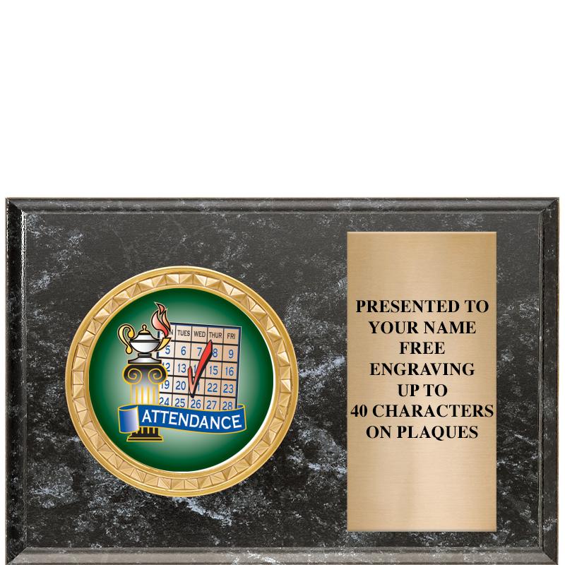 6" X 4" BLACK MBL INSERT PLQ