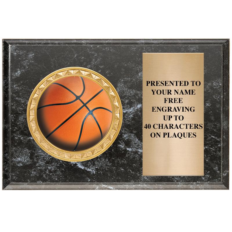 6" X 4" BLACK MBL INSERT PLQ