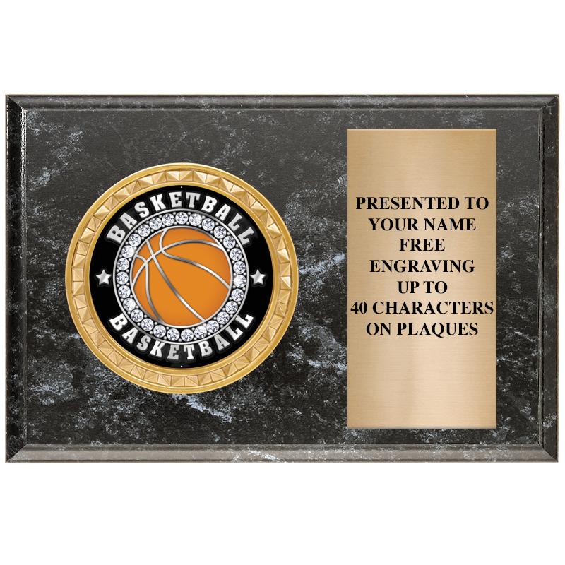 6" X 4" BLACK MBL INSERT PLQ