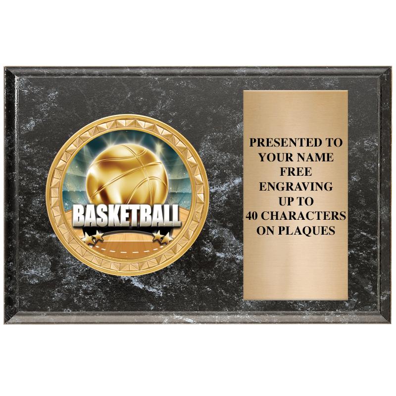 6" X 4" BLACK MBL INSERT PLQ