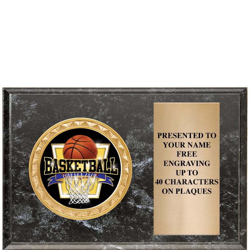 6" X 4" BLACK MBL INSERT PLQ