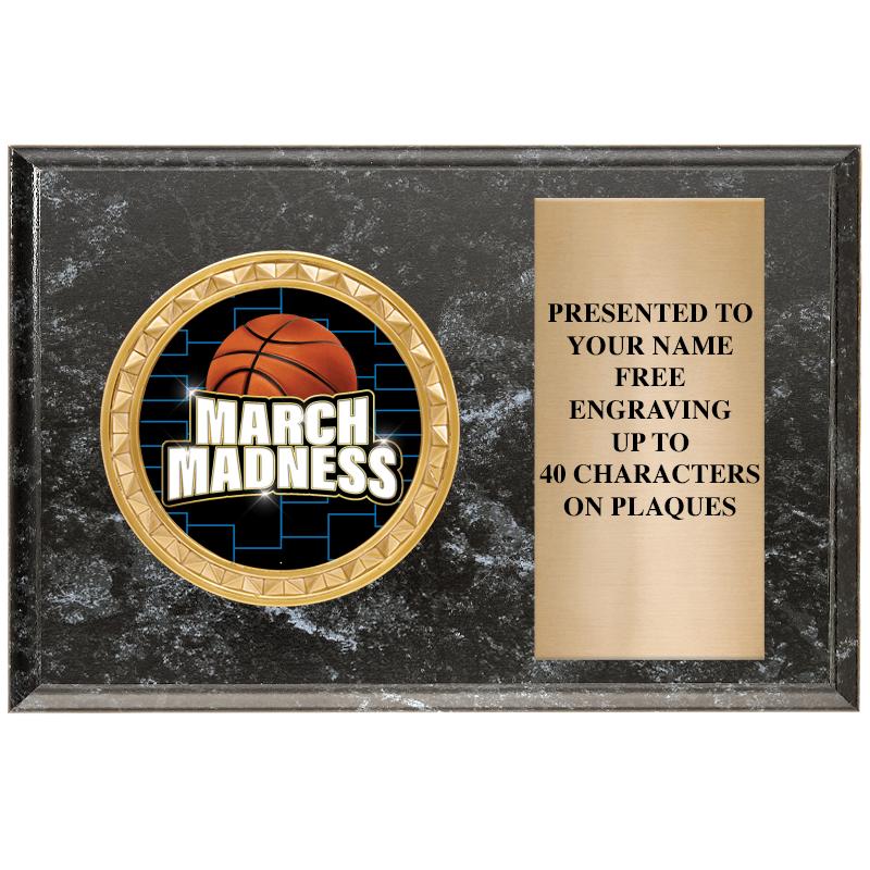 6" X 4" BLACK MBL INSERT PLQ