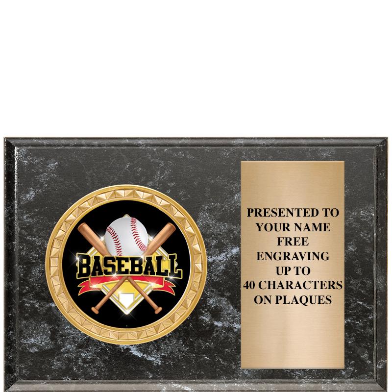 6" X 4" BLACK MBL INSERT PLQ