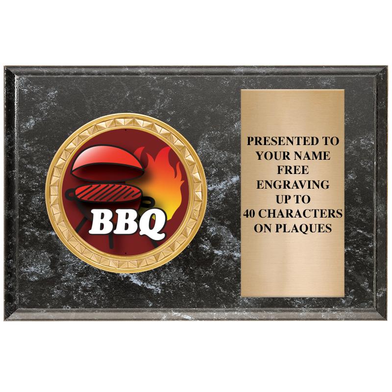 6" X 4" BLACK MBL INSERT PLQ