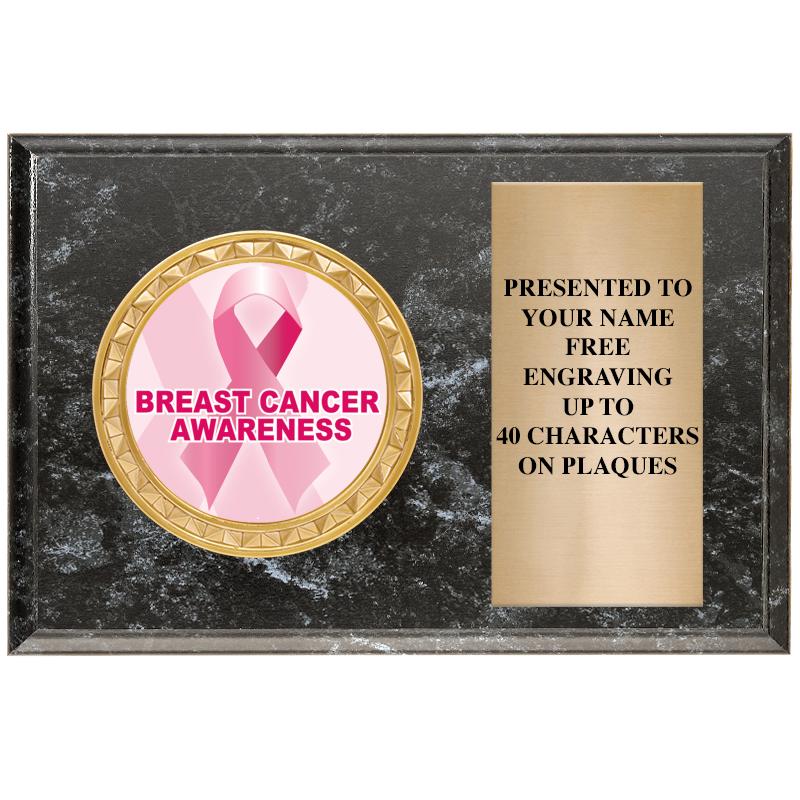 6" X 4" BLACK MBL INSERT PLQ