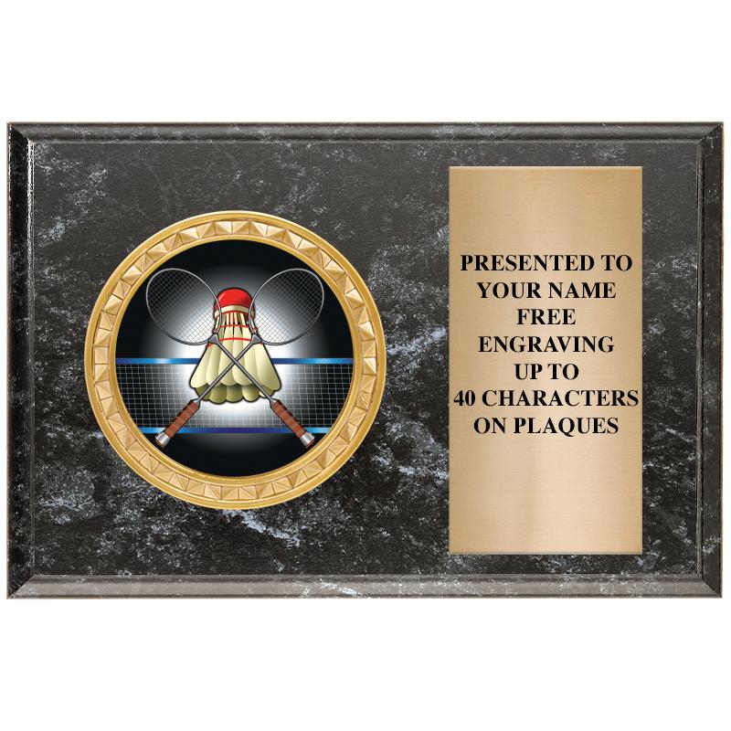 6" X 4" BLACK MBL INSERT PLQ