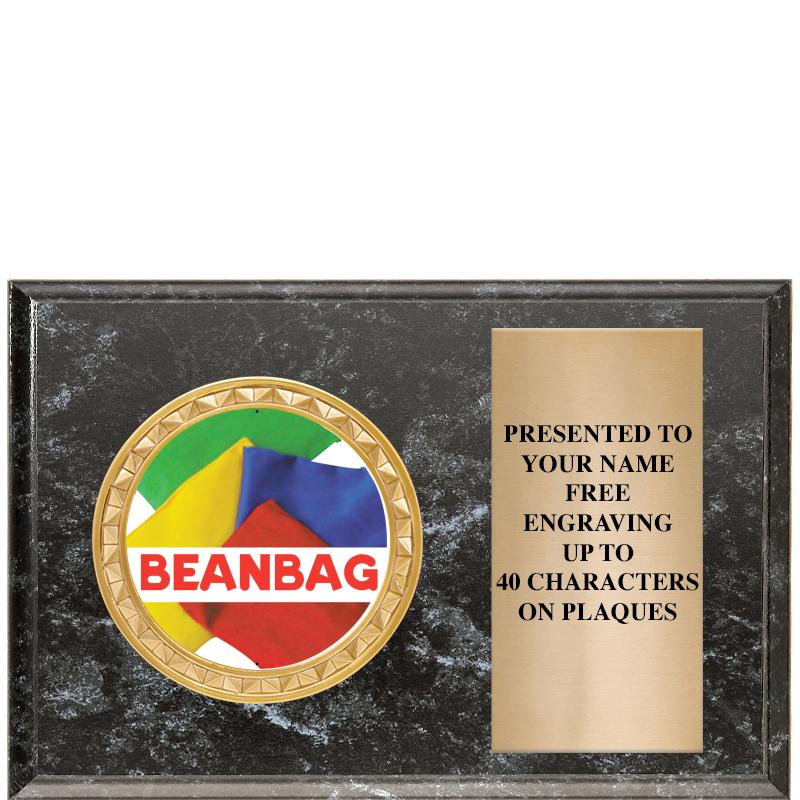 6" X 4" BLACK MBL INSERT PLQ