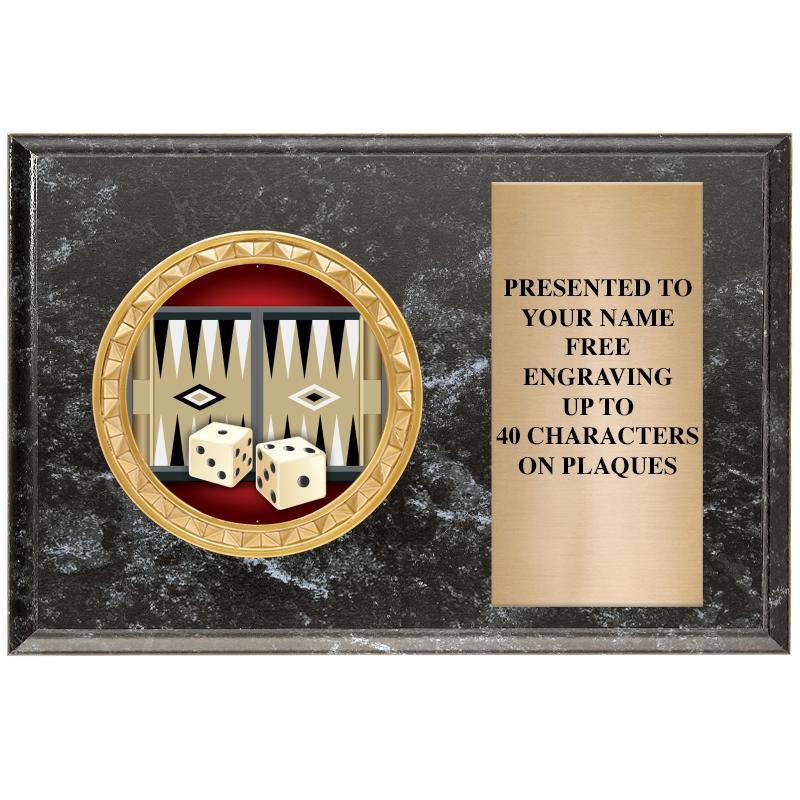 6" X 4" BLACK MBL INSERT PLQ