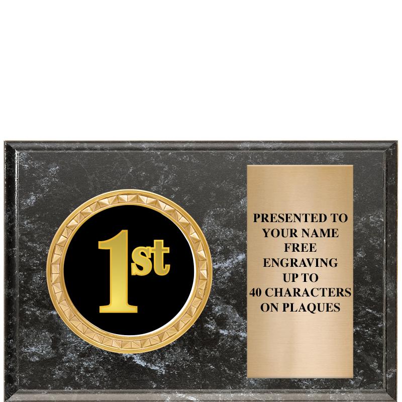 6" X 4" BLACK MBL INSERT PLQ