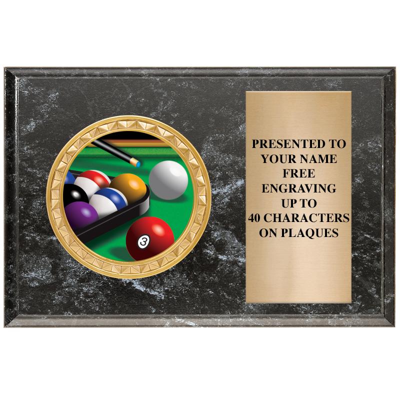 6" X 4" BLACK MBL INSERT PLQ