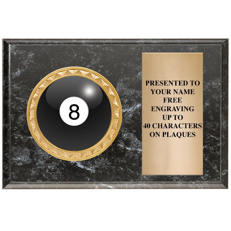 6" X 4" BLACK MBL INSERT PLQ