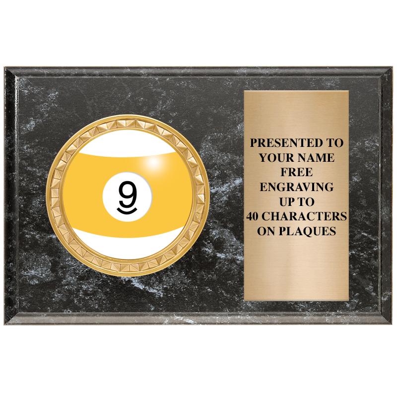 6" X 4" BLACK MBL INSERT PLQ